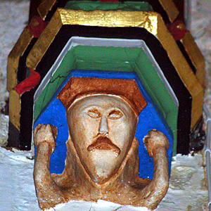 Nave roof corbel - south side second from the west July 2012